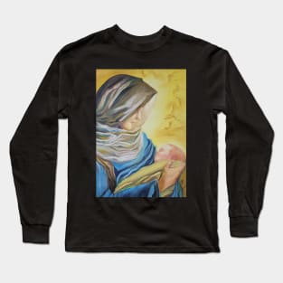 Our Lady of Silence holding baby Jesus Long Sleeve T-Shirt